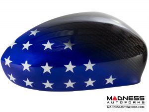FIAT 500 Mirror Covers - Carbon Fiber - American Flag 